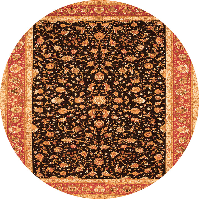 Square Persian Orange Traditional Rug, tr52org