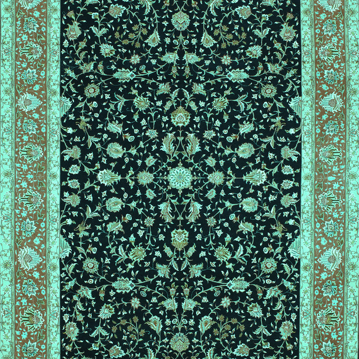 Machine Washable Persian Turquoise Traditional Area Rugs, wshtr52turq