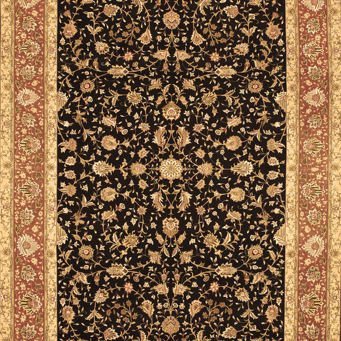 Machine Washable Persian Brown Traditional Rug, wshtr52brn