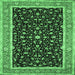 Square Persian Emerald Green Traditional Rug, tr52emgrn