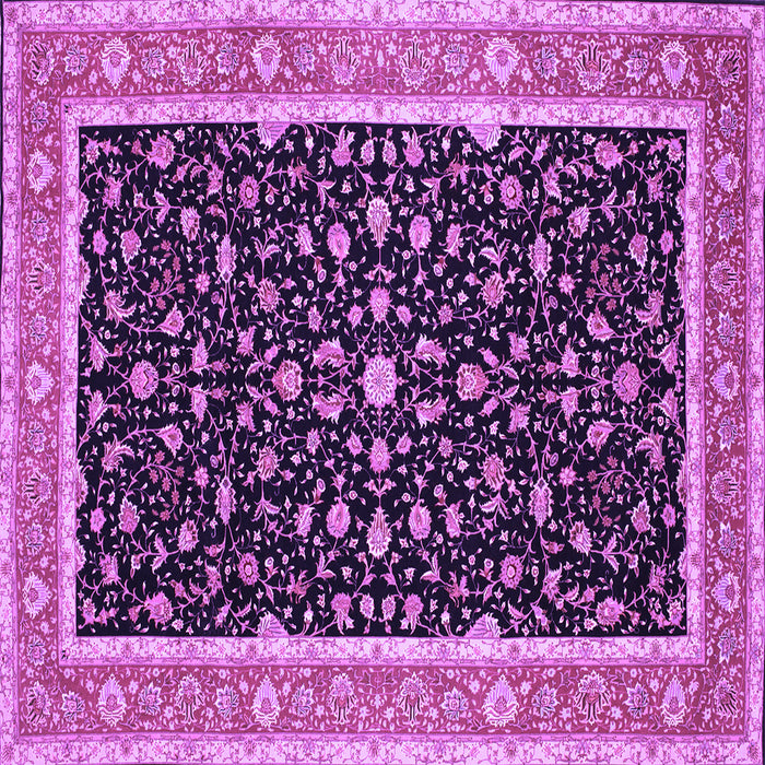 Square Machine Washable Persian Purple Traditional Area Rugs, wshtr52pur