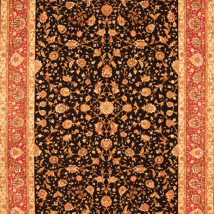 Serging Thickness of Machine Washable Persian Orange Traditional Area Rugs, wshtr52org