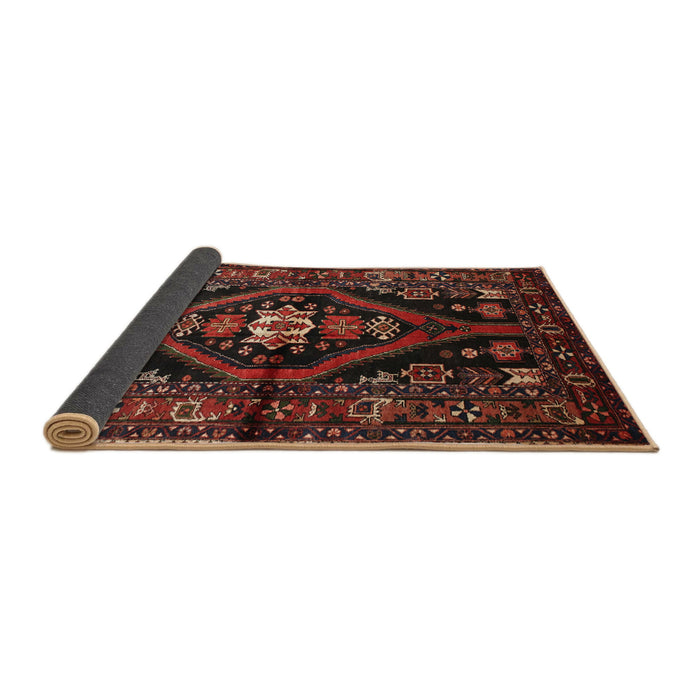 Sideview of Traditional Sienna Brown Persian Rug, tr53