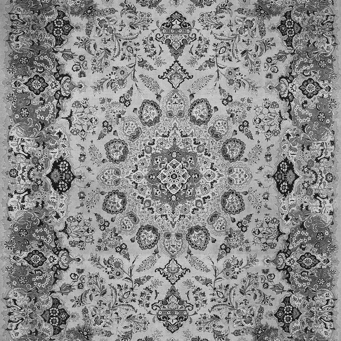 Serging Thickness of Machine Washable Medallion Gray Traditional Rug, wshtr530gry