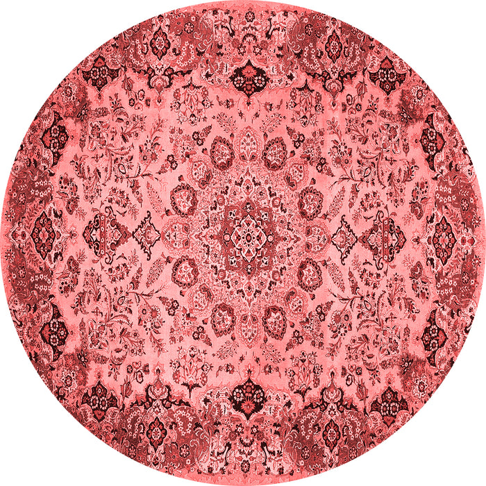 Machine Washable Medallion Red Traditional Rug, wshtr530red