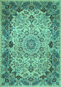 Medallion Turquoise Traditional Rug, tr530turq