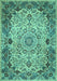 Medallion Turquoise Traditional Rug, tr530turq