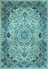 Medallion Light Blue Traditional Rug, tr530lblu