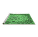 Sideview of Machine Washable Medallion Emerald Green Traditional Area Rugs, wshtr530emgrn