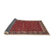 Sideview of Traditional Orange Salmon Pink Persian Rug, tr531