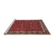 Sideview of Machine Washable Traditional Orange Salmon Pink Rug, wshtr531