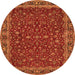 Machine Washable Persian Orange Traditional Area Rugs, wshtr531org