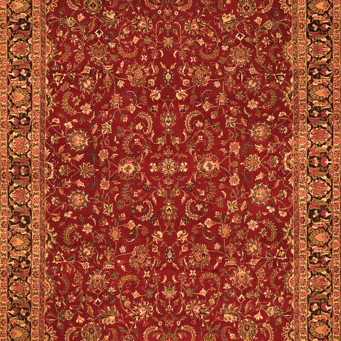 Serging Thickness of Machine Washable Persian Orange Traditional Area Rugs, wshtr531org