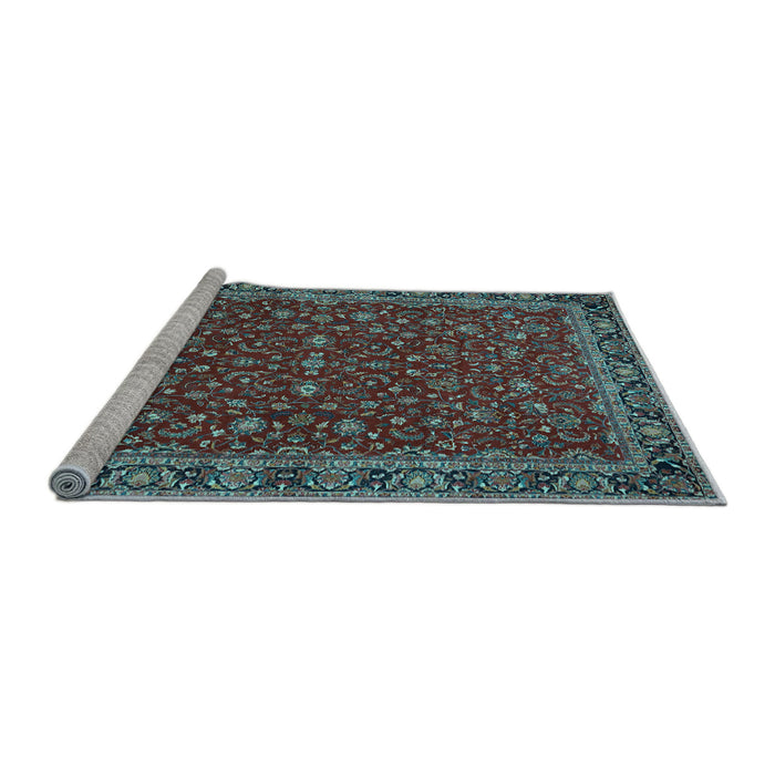 Sideview of Machine Washable Persian Light Blue Traditional Rug, wshtr531lblu