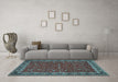 Machine Washable Persian Light Blue Traditional Rug in a Living Room, wshtr531lblu