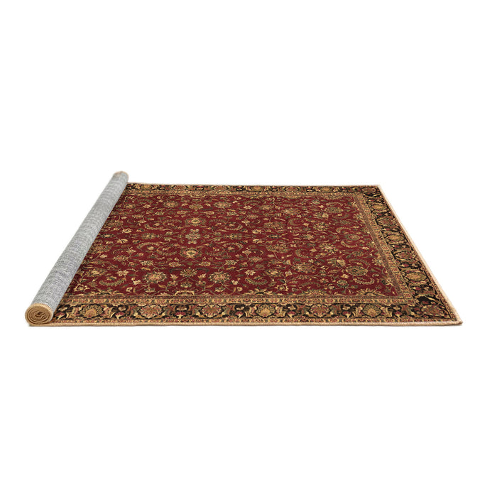 Sideview of Machine Washable Persian Brown Traditional Rug, wshtr531brn