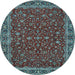 Round Persian Light Blue Traditional Rug, tr531lblu