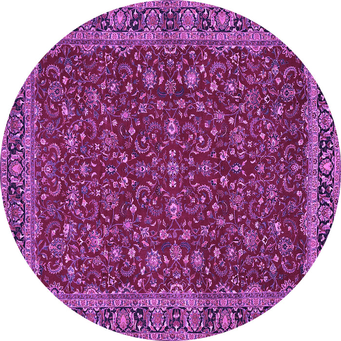 Round Persian Purple Traditional Rug, tr531pur
