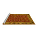 Sideview of Machine Washable Persian Yellow Traditional Rug, wshtr531yw