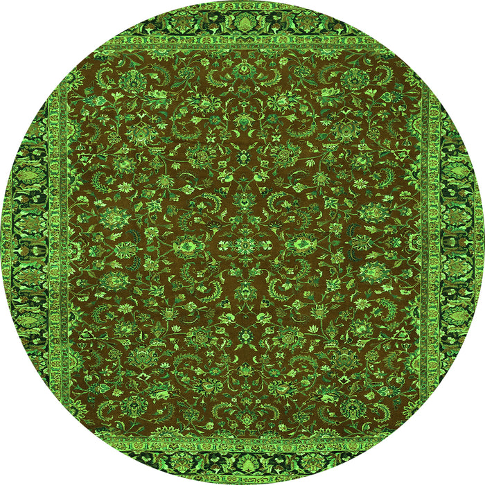 Machine Washable Persian Green Traditional Area Rugs, wshtr531grn