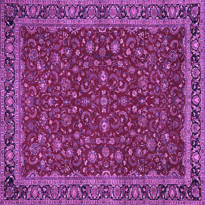Square Machine Washable Persian Purple Traditional Area Rugs, wshtr531pur