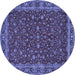 Round Persian Blue Traditional Rug, tr531blu