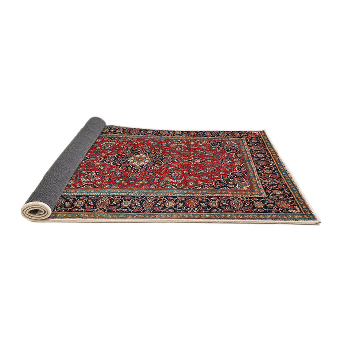 Sideview of Traditional Saffron Red Persian Rug, tr532