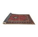 Sideview of Traditional Saffron Red Persian Rug, tr532