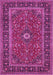 Machine Washable Persian Pink Traditional Rug, wshtr532pnk