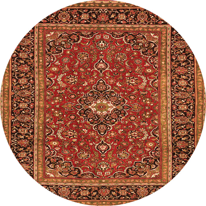 Square Persian Orange Traditional Rug, tr532org