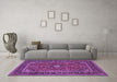 Machine Washable Persian Purple Traditional Area Rugs in a Living Room, wshtr532pur