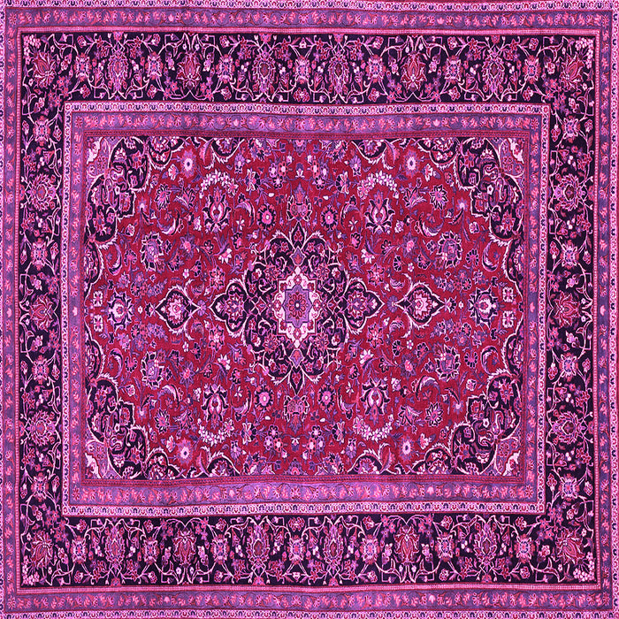 Square Machine Washable Persian Pink Traditional Rug, wshtr532pnk