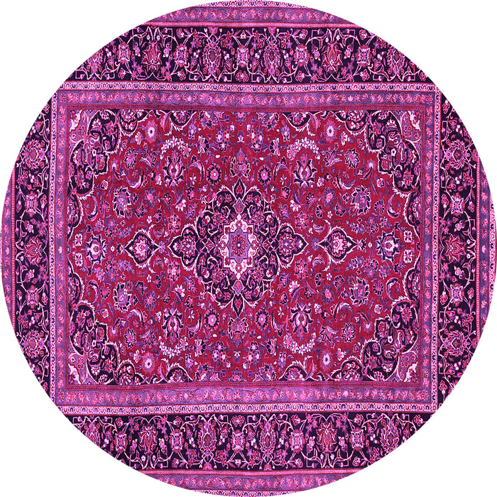 Round Persian Pink Traditional Rug, tr532pnk