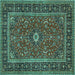 Square Persian Turquoise Traditional Rug, tr532turq