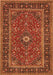 Serging Thickness of Machine Washable Persian Orange Traditional Area Rugs, wshtr532org