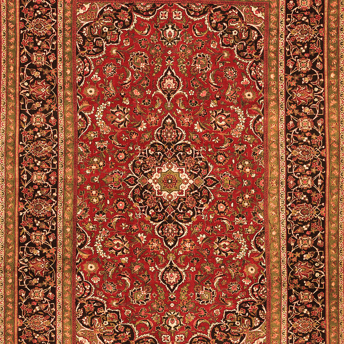 Serging Thickness of Machine Washable Persian Orange Traditional Area Rugs, wshtr532org