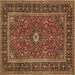 Square Machine Washable Persian Brown Traditional Rug, wshtr532brn