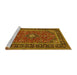 Sideview of Machine Washable Persian Yellow Traditional Rug, wshtr532yw