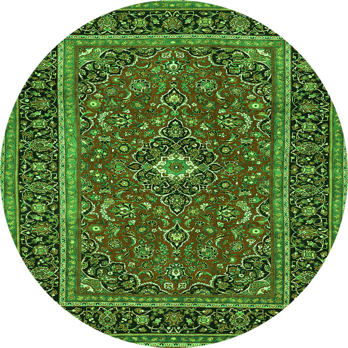 Square Persian Green Traditional Rug, tr532grn