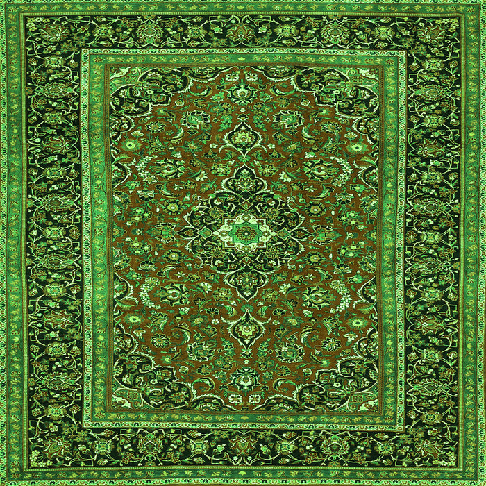 Serging Thickness of Persian Green Traditional Rug, tr532grn