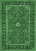 Machine Washable Persian Emerald Green Traditional Area Rugs, wshtr532emgrn