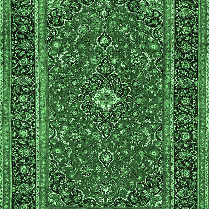 Machine Washable Persian Emerald Green Traditional Area Rugs, wshtr532emgrn