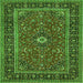 Round Machine Washable Persian Green Traditional Area Rugs, wshtr532grn