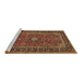 Sideview of Machine Washable Persian Brown Traditional Rug, wshtr532brn