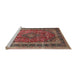 Sideview of Machine Washable Traditional Saffron Red Rug, wshtr533