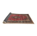 Sideview of Traditional Saffron Red Persian Rug, tr533