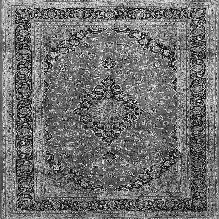 Round Machine Washable Persian Gray Traditional Rug, wshtr533gry
