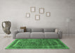 Machine Washable Persian Emerald Green Traditional Area Rugs in a Living Room,, wshtr533emgrn