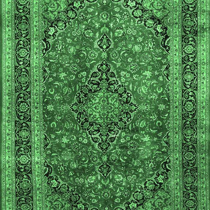 Machine Washable Persian Emerald Green Traditional Area Rugs, wshtr533emgrn