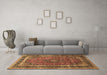 Machine Washable Persian Brown Traditional Rug in a Living Room,, wshtr533brn